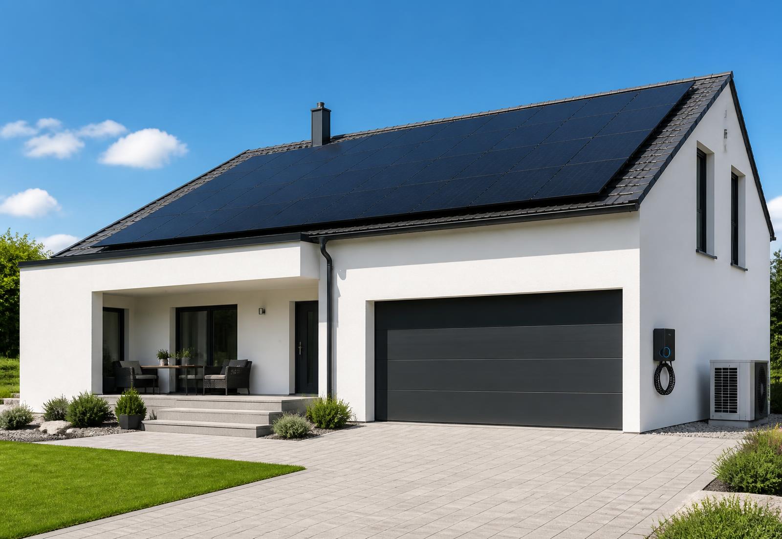 Energiehaus mit Photovoltaik, Wallbox und Wärmepumpe